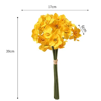 Nanairo 6pcs 39cm Flori Artificiale Narcisa Buchet Acasă Petrecerea de Nunta de Decorare Desktop Ornament Ambarcațiuni de Flori False