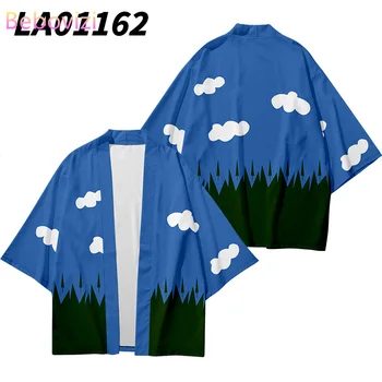 2021 Plus Dimensiune XXS-6XL Cloud Print Liber Japoneză Streetwear Cardigan Femei Bărbați Harajuku Haori Cosplay Kimono Top Yukata Haine