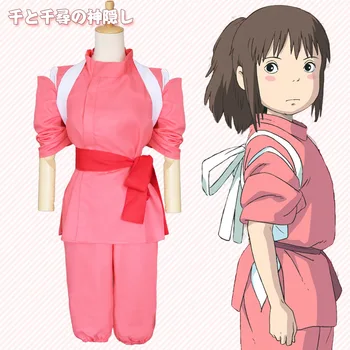 Noi Cosplay Japenese Stil Anime Spirited Away Cosplay, Costume Takino Chihiro Show Costum Kamikakushi Fete Roz Kimono Seturi