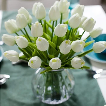 PU Lalele Flori Artificiale Real Touch Mini Tulip Crăciun Familie Gradina Decor Nunta cu Flori Buchet de Simulare