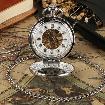 Antic Negru/Argintiu Aur Gol Roata De Mână Mecanică-Lichidare Ceas De Buzunar Rafinat Pandantiv Ceas Retro Cadouri Pentru Bărbați