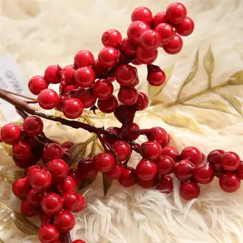 5 Ramuri de Crăciun Artificial Rosu Rosu Berry Holly fructe de Padure Pom de Crăciun Flori Artificiale Decorative Decor Acasă de Crăciun