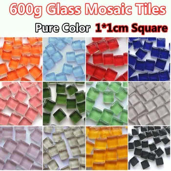 600g/21.16 oz(Aprox. 600pcs) Sticla Mozaic de 1 cm/0.39 Piața de Artizanat Faianta DIY Mozaic de Materiale 0,4 cm/0.15 Grosime