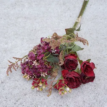 De Lux Retro Flori Artificiale De Mătase Crescut Nuntă Decorațiuni De Toamnă De Calitate Înaltă Fals Buchet De Iarbă Uscate Recuzită Fotografie