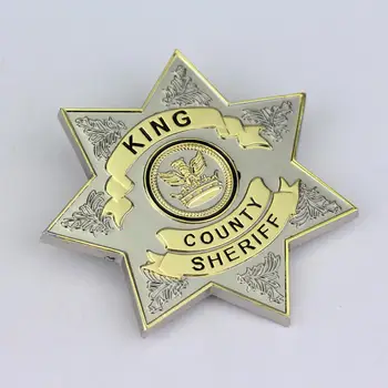 Filmul Bijuterii De Mers Pe Jos Mort Brosa Uniformă Star King County Sheriff Insigna Gaes Cosplay Scrisoare Pin Tricou Rever Brosa